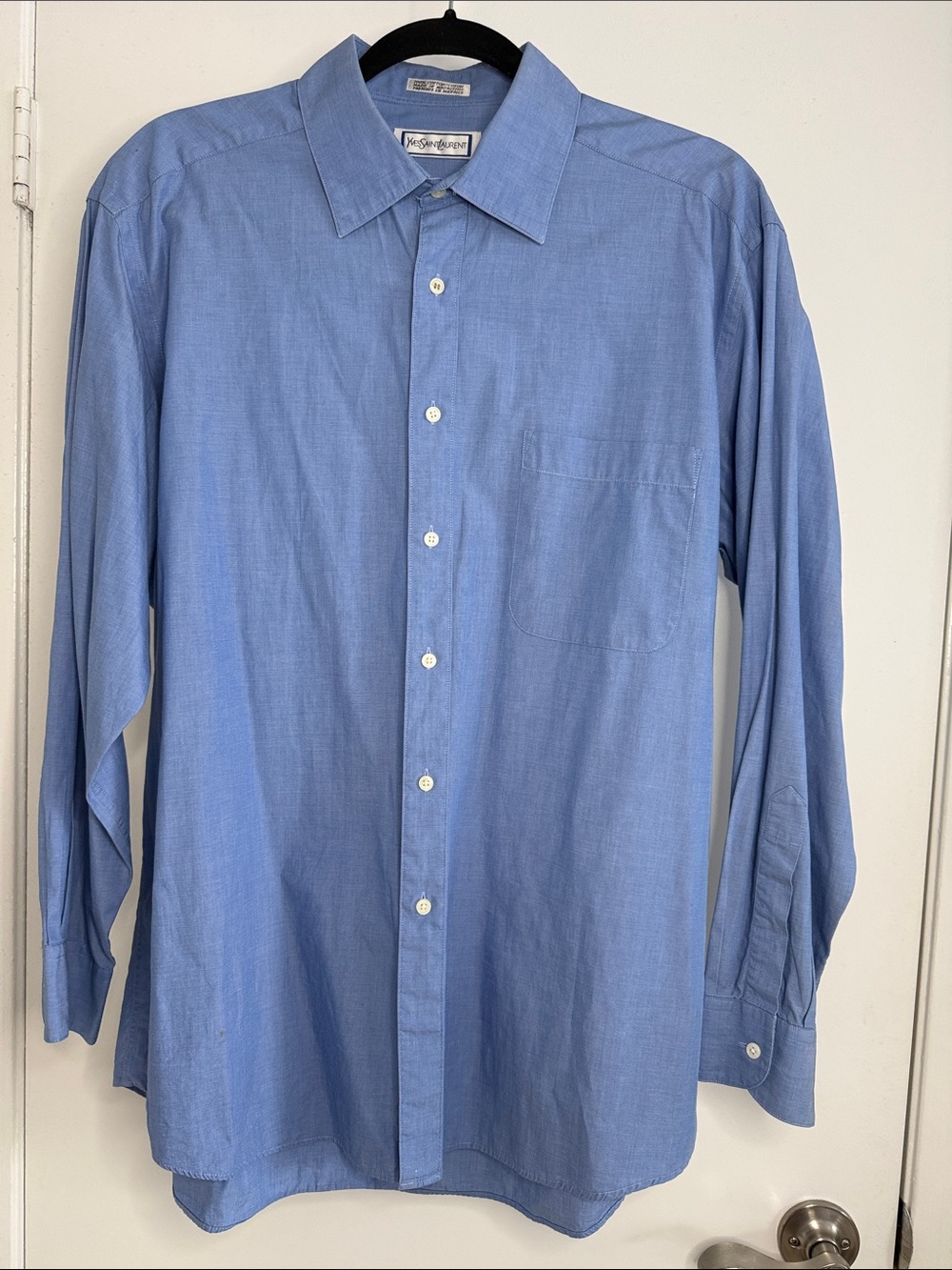 Yves Saint Laurent Light Blue Long-Sleeve Dress Shirt